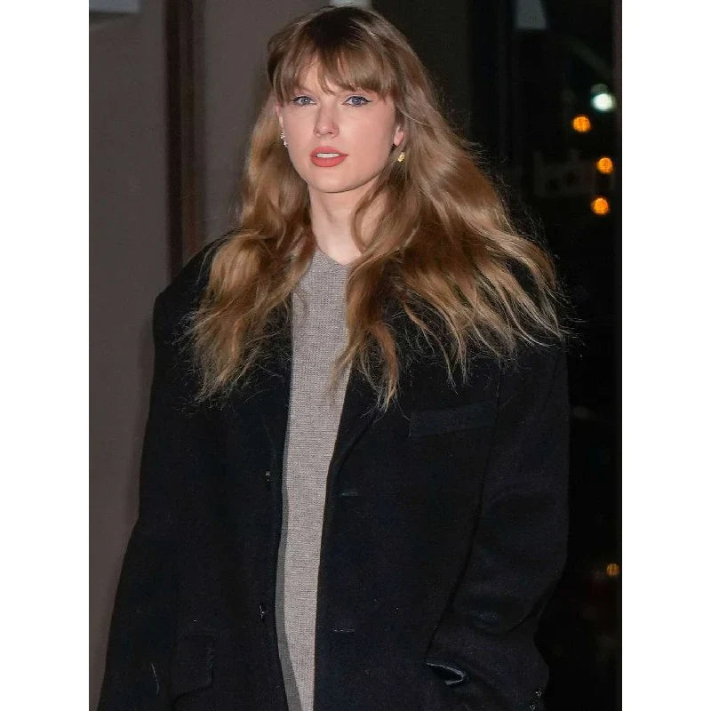 NYC Taylor Swift Oversize Black Coat