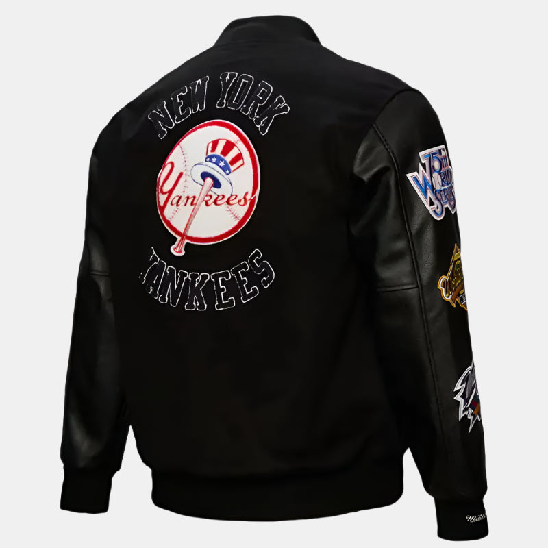 
NY Yankees Black Out Vintage Logo Varsity Jacket

