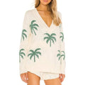 Palm Tree White Sweater
