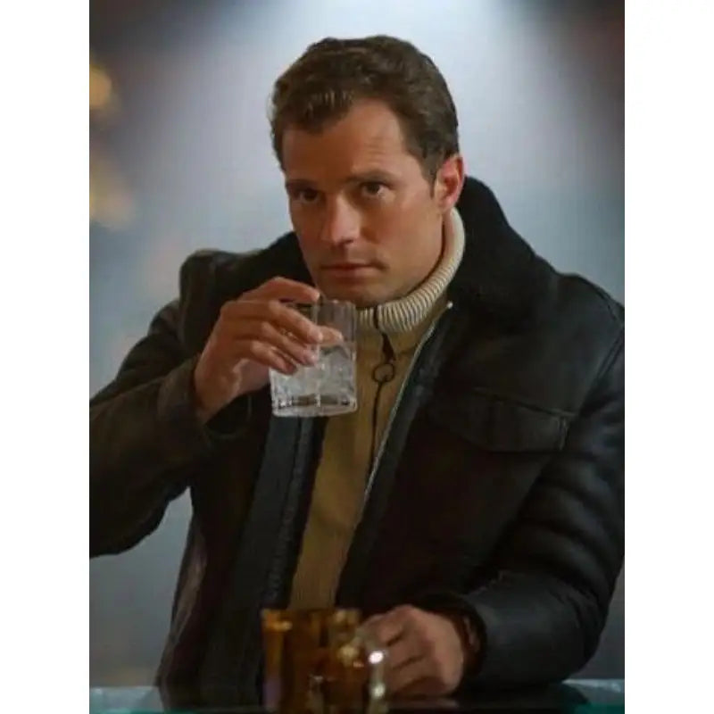 Jamie Dornan Heart Of Stone 2023 Black Leather Jacket