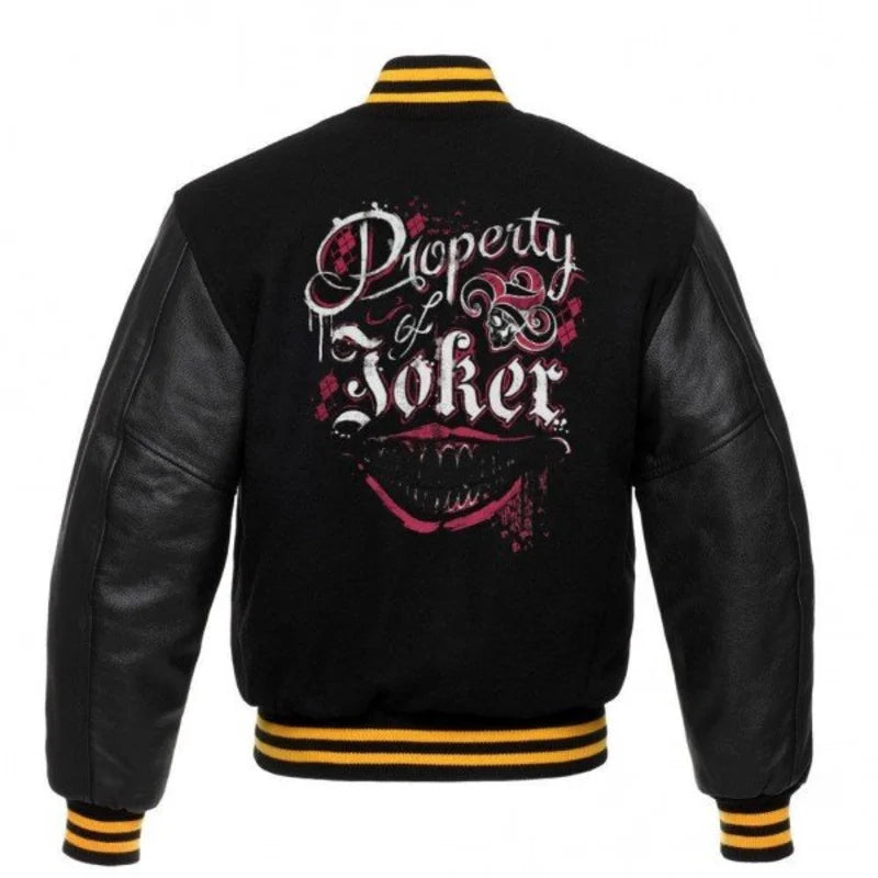 Property Of Joker Black Bomber Wool Jacket
