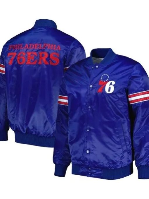 Royal Philadelphia 76ers Satin Jacket