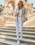 Cream Satin Waisted Utility Jacket