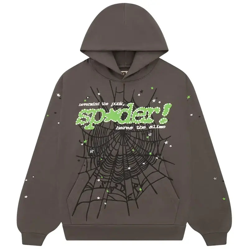 Sp5der P*nk V2 Slate Grey Hoodie