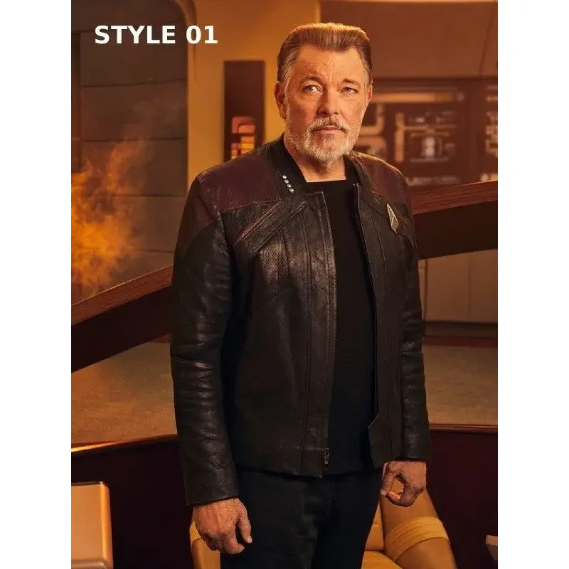 Star Trek Picard Season 3 Captain Riker Leather Jacket