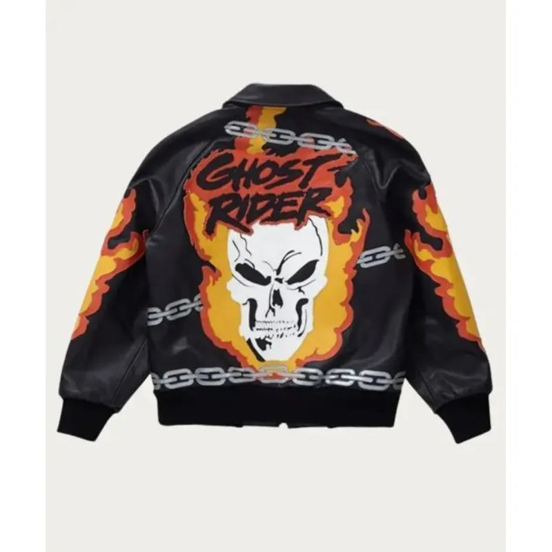Supremely Ghost Rider Bomber  Leather Jacket