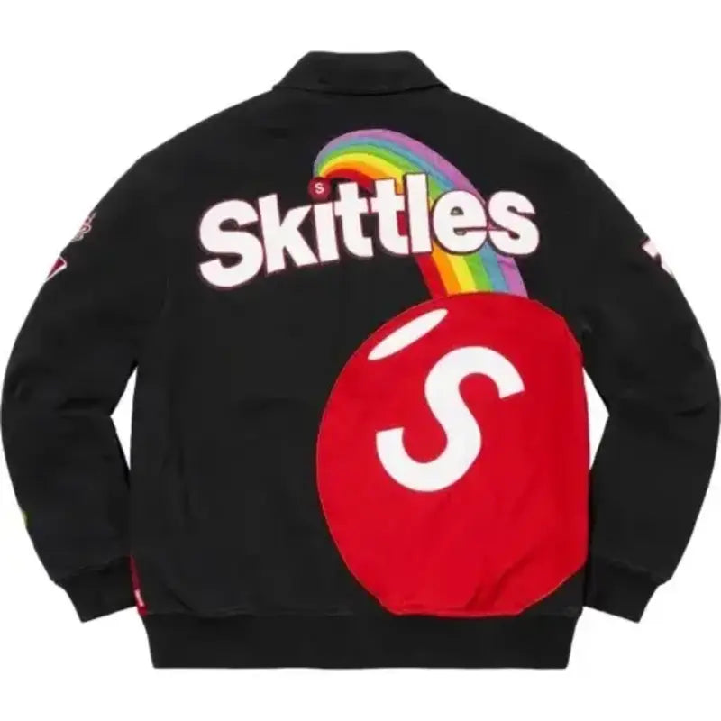 Supremely Skittles Black and Pink Varsity Jacket