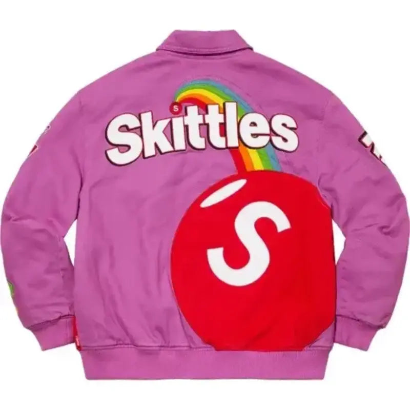 Supremely Skittles Black and Pink Varsity Jacket