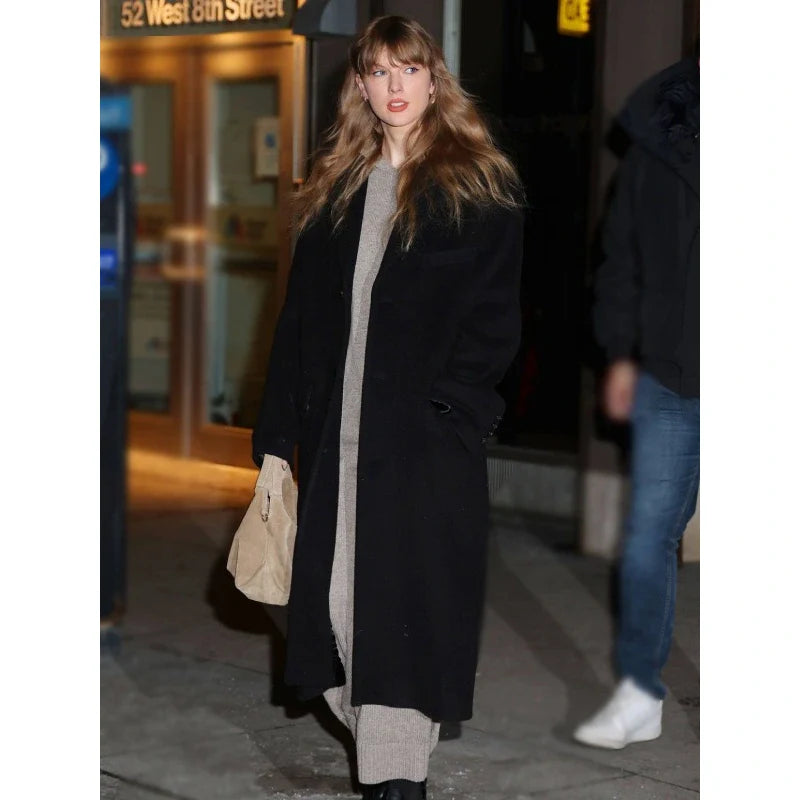 NYC Taylor Swift Oversize Black Coat
