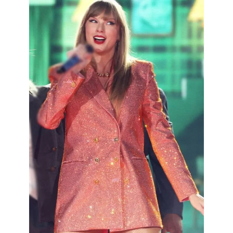 Taylor Swift New Eras Tour Orange Sequin Blazer