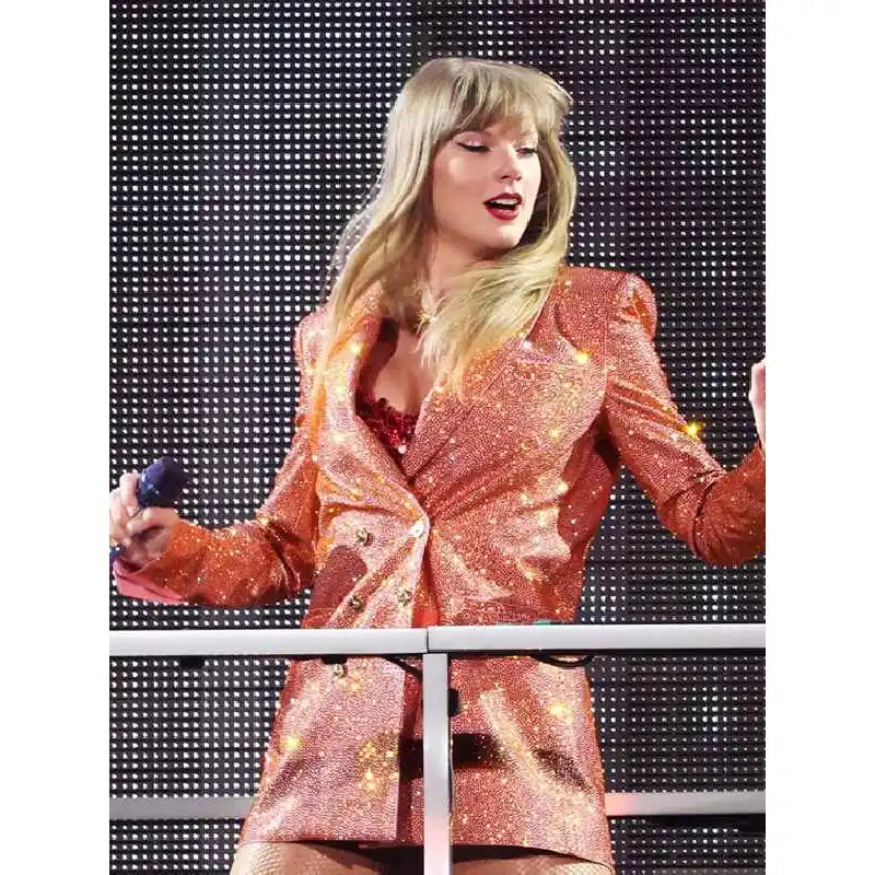 Taylor Swift New Eras Tour Orange Sequin Blazer