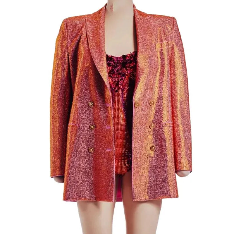 Taylor Swift New Eras Tour Orange Sequin Blazer