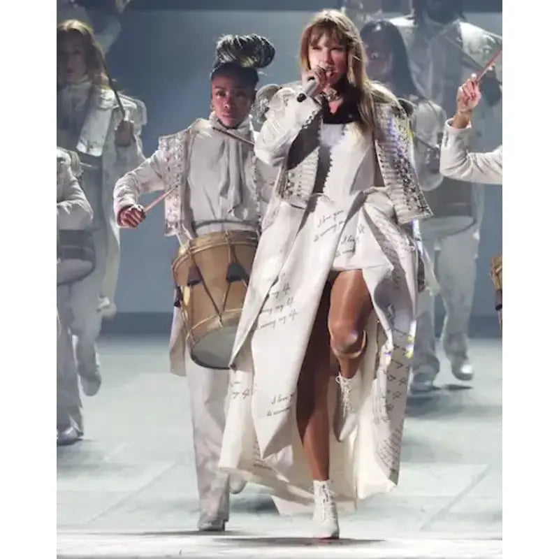 Taylor Swift The Eras Tour Paris White Long Coat