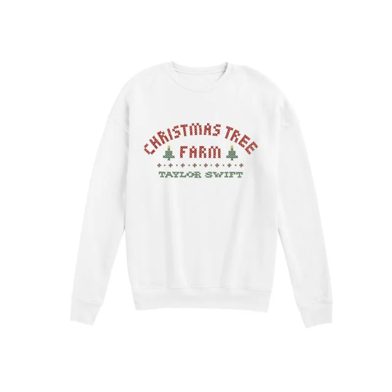 Taylor  Swift  White  Christmas  Tree  Farm  Sweatshirt