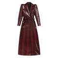 The Kardashians S05 Kim Kardashian Snake-Print Leather Trench Coat