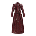 The Kardashians S05 Kim Kardashian Snake-Print Leather Trench Coat