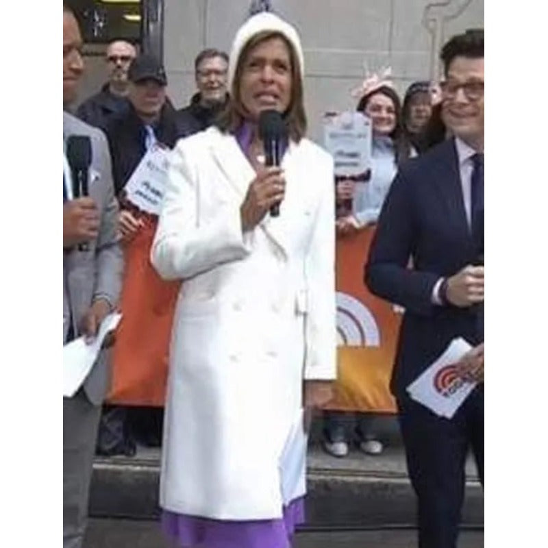 Hoda Kotb White Wool Trench Coat