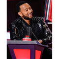 The Voice John Legend Crocodile Black Leather Jacket