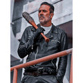 The Walking Dead Dead City Negan Smith Black Biker Leather Jacket