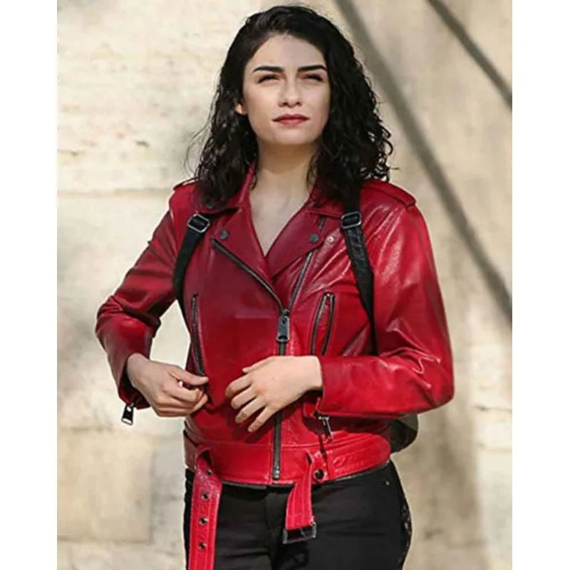 The Protector Zeynep Erman Red Leather Jacket