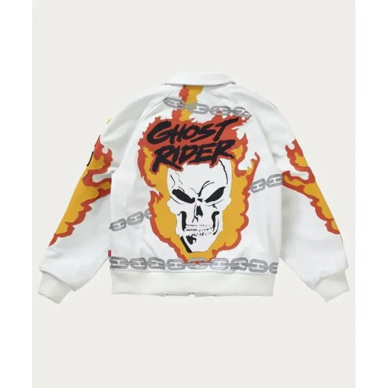 Supremely Ghost Rider Bomber  Leather Jacket