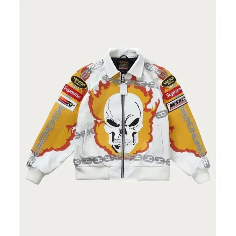 Supremely Ghost Rider Bomber  Leather Jacket