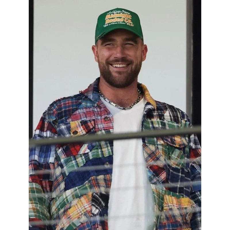 Oversized Travis Kelce Patchwork Cotton Jacket