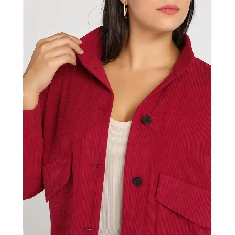 Plus Size Corduroy Utility Jacket