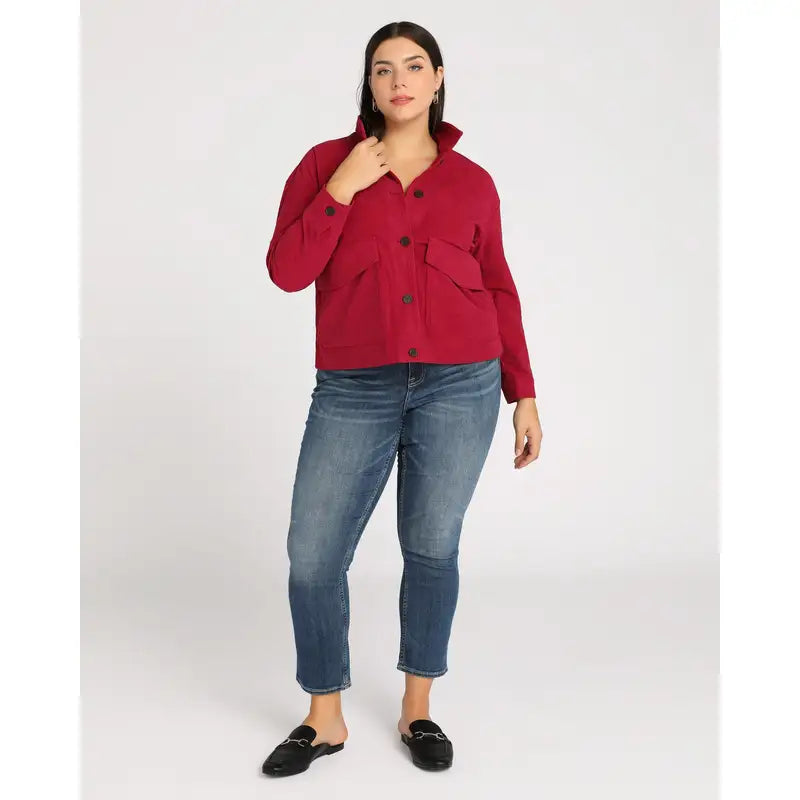 Plus Size Corduroy Utility Jacket