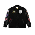 Detroit Tigers vintage varsity jacket featuring embroidered team logos