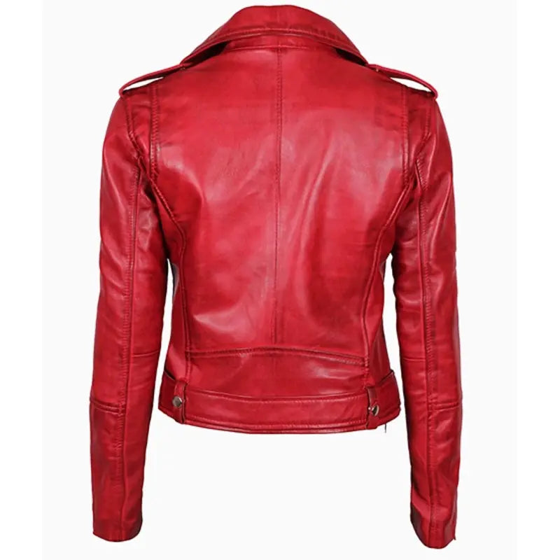 Victoria Women's Red Leather Jacket