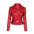 Victoria Women's Red Leather Jacket