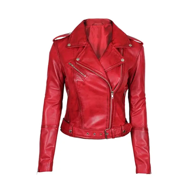 Victoria Women's Red Leather Jacket