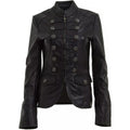 Slim Fit Black Military Women's Leather Jacket