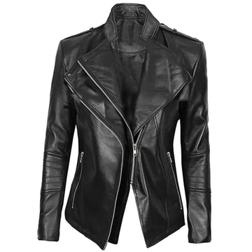 Fitted Racer Black Leather Jacket