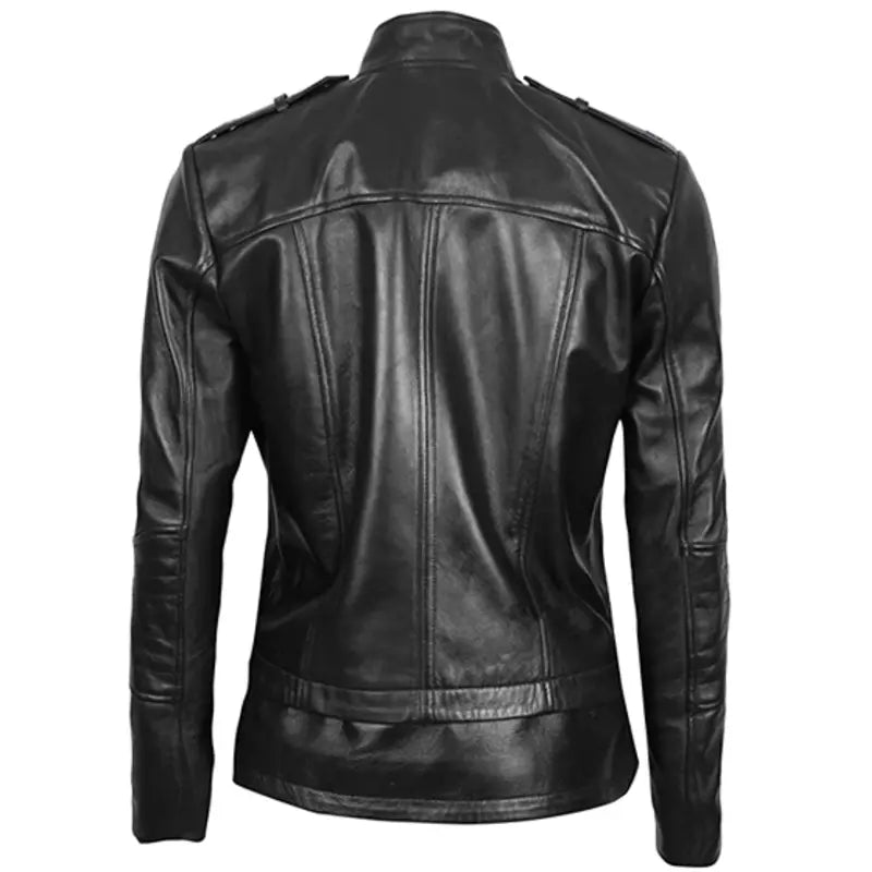 Fitted Racer Black Leather Jacket