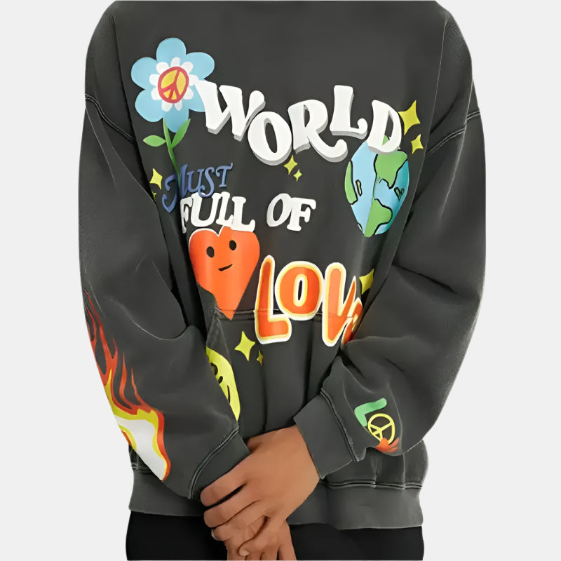 Front World Of Love Pullover Hoodie