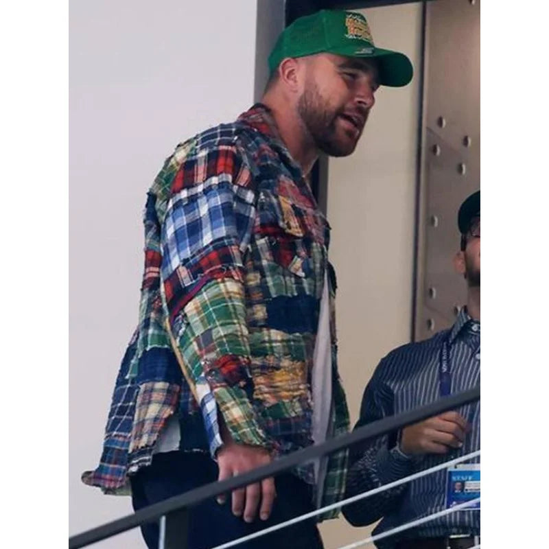 Oversized Travis Kelce Patchwork Cotton Jacket