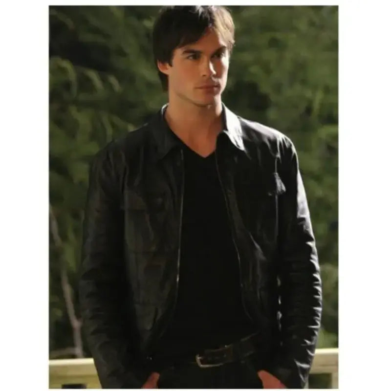 Men's a Little Bit Older a Black Leather Jacket