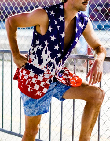 American Flag Sleeveless Blazer
