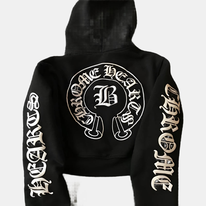Cropped Chrome Hearts Hoodie