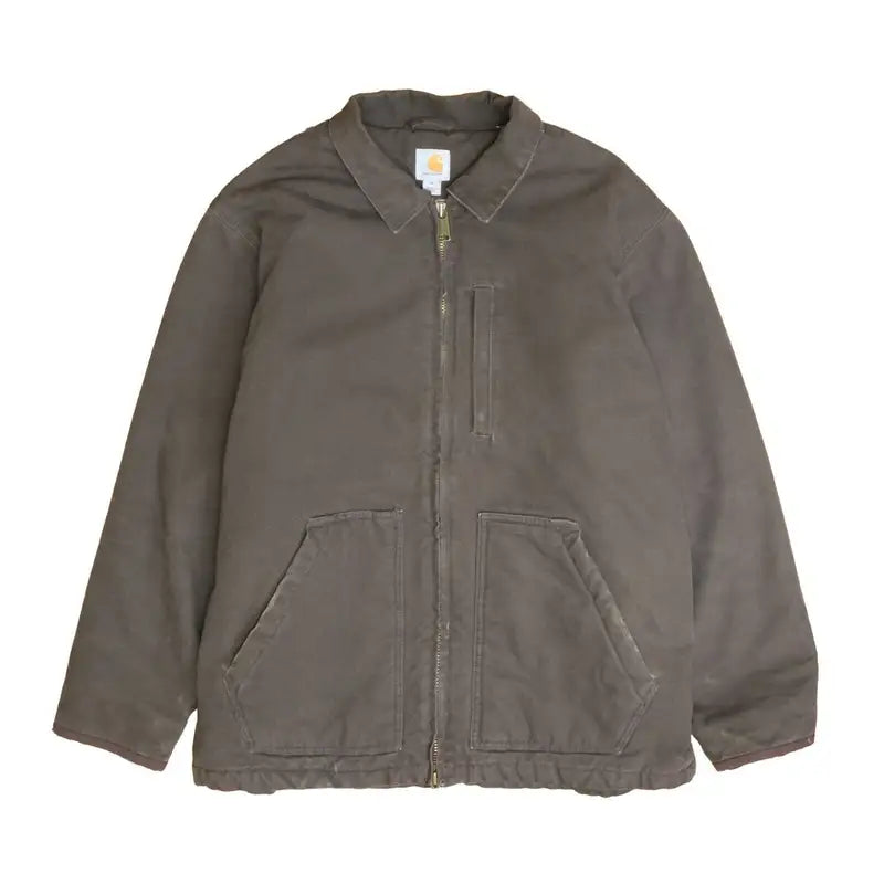 Vintage Carhartt Canvas Work Ridge Jacke Brown Sherpa Lined