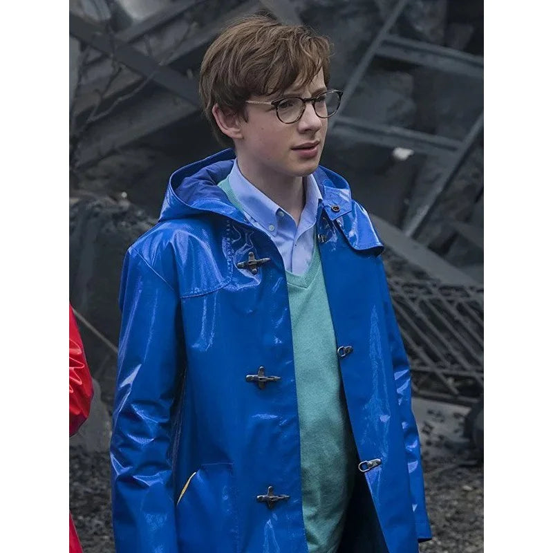 Unfortunate Events Klaus Baudelaire Blue Leather Coat