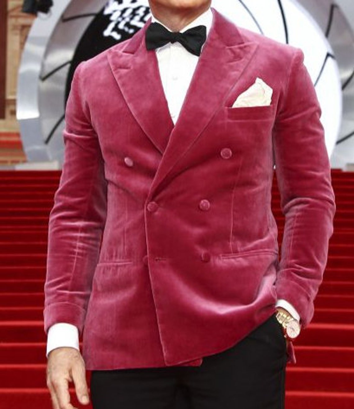 No Time to Die Premiere Daniel Craig Pink Jacket