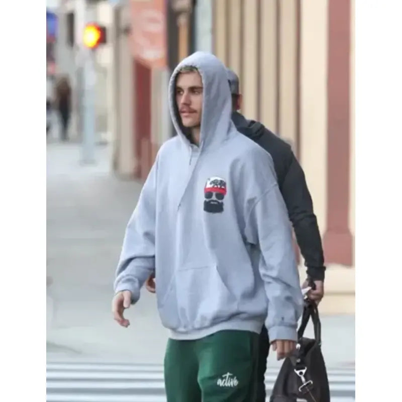 Justin Bieber Grey Fleece Hoodie
