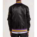 LA Lakers 17X Champions Black Full-Snap Varsity Satin Jacket