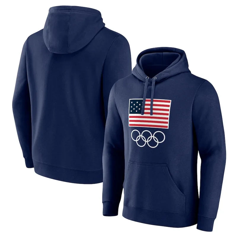Team USA 2024 Olympics Fanatics Primary Logo Pullover Fleece Hoodie