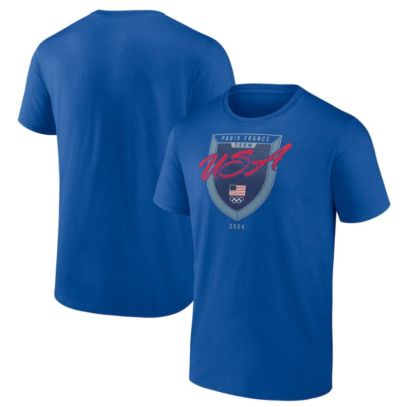 Fanatics Team USA 2024 Olympics Paris Shield Royal Blue T-Shirt