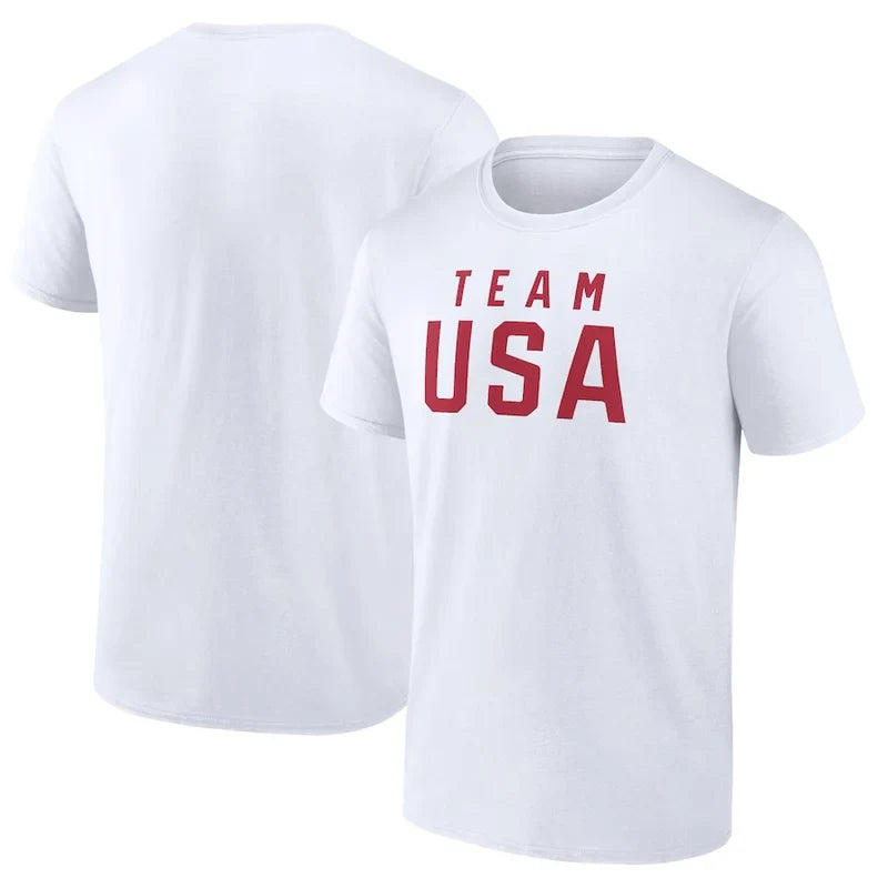 Fanatics Red Team USA 2024 Olympics Wordmark T-Shirt For Unisex