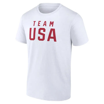 Fanatics Red Team USA 2024 Olympics Wordmark T-Shirt For Unisex